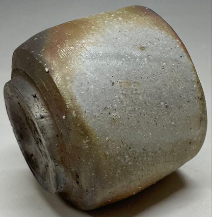 Bizen Guinomi Sake Cup by Matsuda Kazan | Wood Fired Stoneware with Signed Box