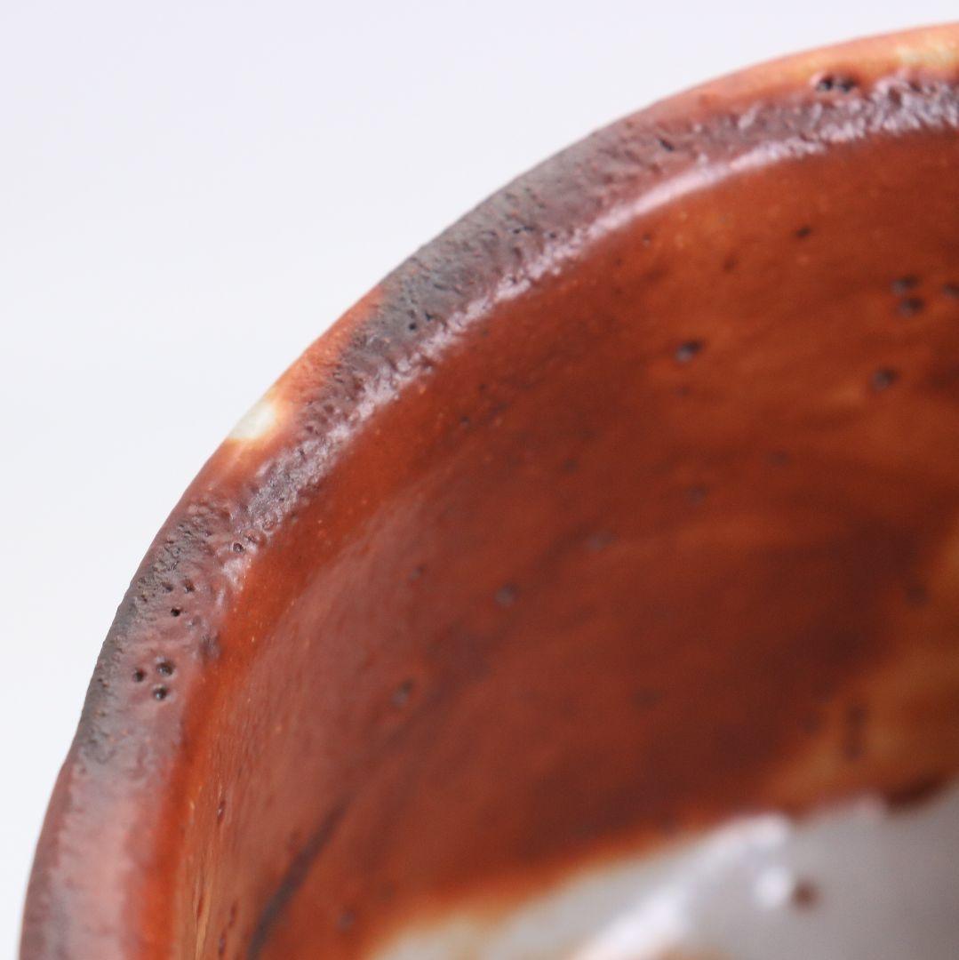 Beni-Shino Red Shino Tea Bowl Chawan by Hayashi Shotaro, Mino Ware Matcha Chawan with Signed Tomobako Box