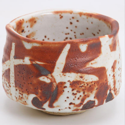 Beni-Shino Red Shino Tea Bowl Chawan by Hayashi Shotaro, Mino Ware Matcha Chawan with Signed Tomobako Box