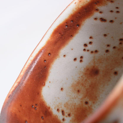 Beni-Shino Red Shino Tea Bowl Chawan by Hayashi Shotaro, Mino Ware Matcha Chawan with Signed Tomobako Box