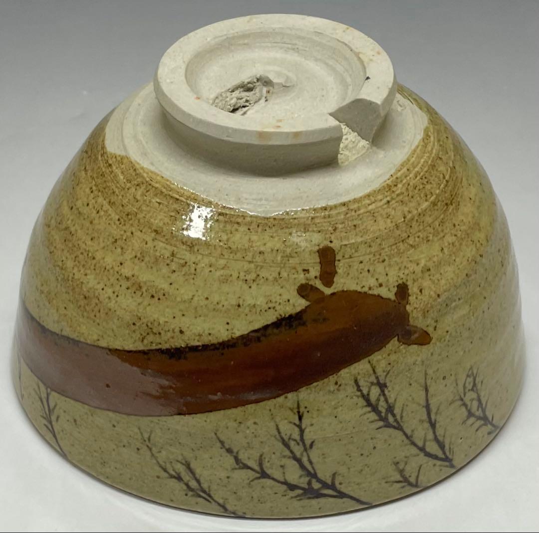 Mushiake Ware Willow Design Tea Bowl by Irie Hakushu - E-Karatsu Style Chawan with Box