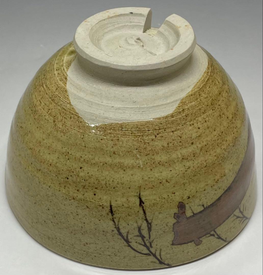 Mushiake Ware Willow Design Tea Bowl by Irie Hakushu - E-Karatsu Style Chawan with Box
