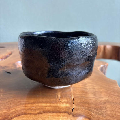 Black Raku Tea Bowl Ginkaku-ji Yoshimura Soraku Daigo Kiln Kyoto Chawan