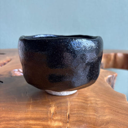 Black Raku Tea Bowl Ginkaku-ji Yoshimura Soraku Daigo Kiln Kyoto Chawan