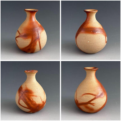 Bizen Hidasuki Tokkuri by Isezaki Taku - Fire-Cord Sake Bottle with Signed Box