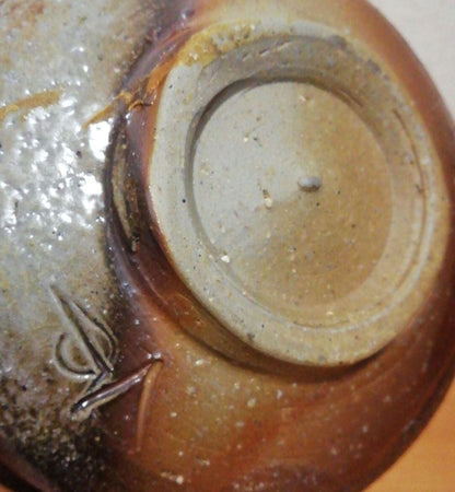 Bizen Ware Chawan by Yamamoto Izuru — Kiln-Change Blue-Grey Tea Bowl, Prefectural Cultural Property