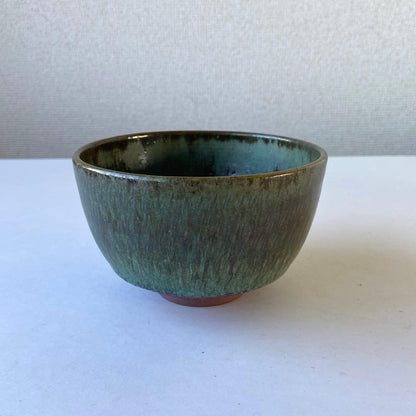 Bronze Ash Glaze Tea Bowl 'Shima' - Heian Gyokuho - Imperial Poetry Theme - Gyoko Kiln
