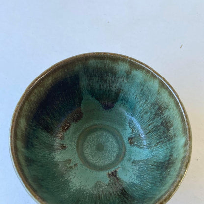 Bronze Ash Glaze Tea Bowl 'Shima' - Heian Gyokuho - Imperial Poetry Theme - Gyoko Kiln