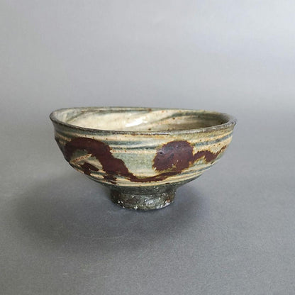 Furumatsu Atsushi Hakeme Guinomi - Brush-Marked Sake Cup with Iron Oxide Painting