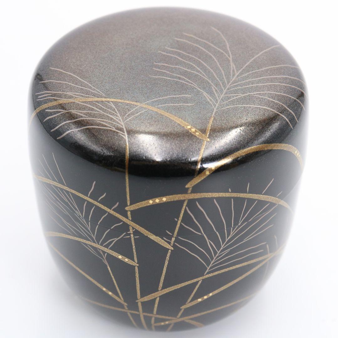 Pampas Grass Gold Maki-e Lacquer Tea Caddy by Saka Kazuo — Wajima Natsume