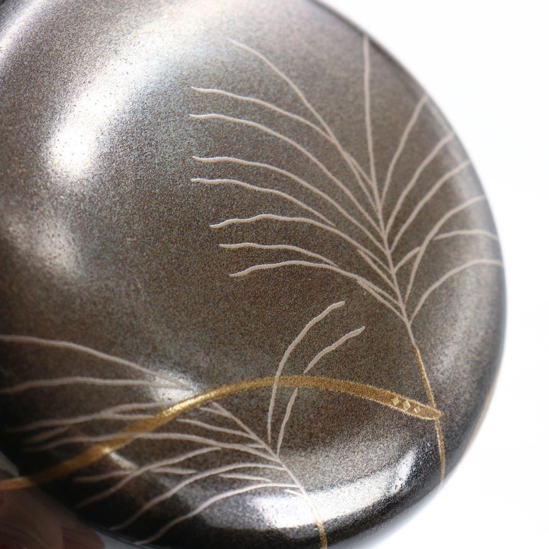 Pampas Grass Gold Maki-e Lacquer Tea Caddy by Saka Kazuo — Wajima Natsume