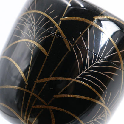 Pampas Grass Gold Maki-e Lacquer Tea Caddy by Saka Kazuo — Wajima Natsume