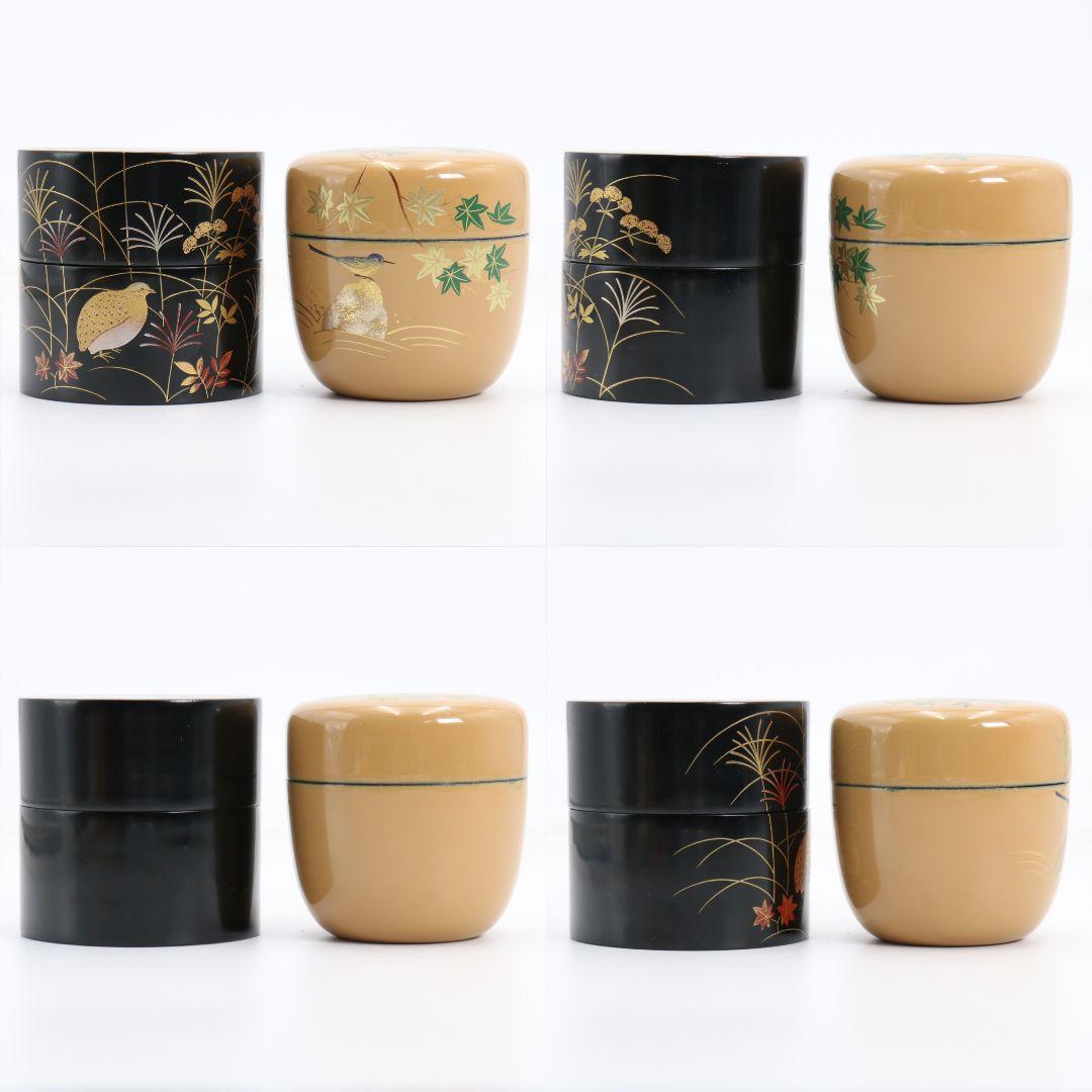 Wada Juhō Four Seasons Usucha Tea Caddy Set — Natsume Kinrinji Nakatsugi Maki-e