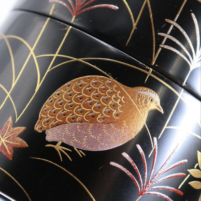 Wada Juhō Four Seasons Usucha Tea Caddy Set — Natsume Kinrinji Nakatsugi Maki-e