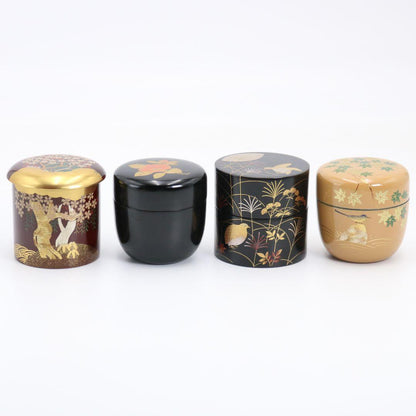 Wada Juhō Four Seasons Usucha Tea Caddy Set — Natsume Kinrinji Nakatsugi Maki-e