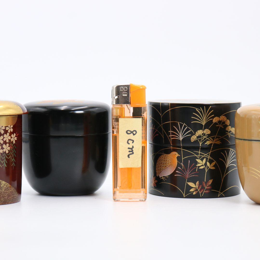 Wada Juhō Four Seasons Usucha Tea Caddy Set — Natsume Kinrinji Nakatsugi Maki-e