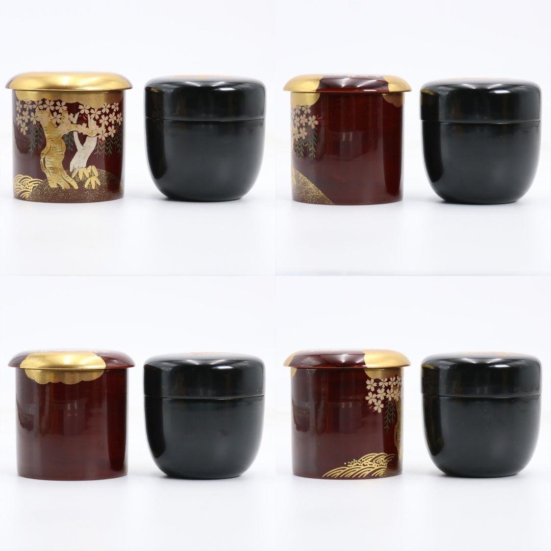 Wada Juhō Four Seasons Usucha Tea Caddy Set — Natsume Kinrinji Nakatsugi Maki-e