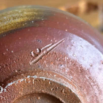 Bizen Ware Tea Bowl by Fujiwara Kinzō, Rakuzan Kiln — Goma & Hidasuki