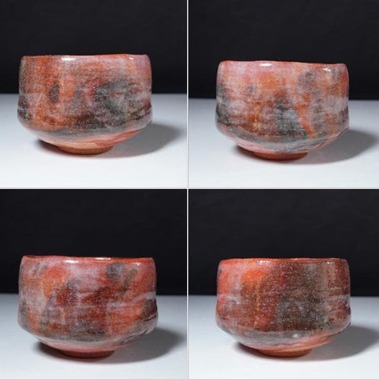 8th Generation Kikkō Jūsanken Red Raku Chawan — Osaka Lineage Tea Bowl