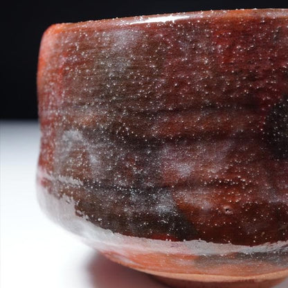 8th Generation Kikkō Jūsanken Red Raku Chawan — Osaka Lineage Tea Bowl