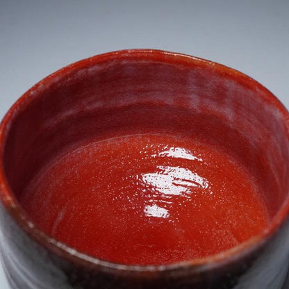 8th Generation Kikkō Jūsanken Red Raku Chawan — Osaka Lineage Tea Bowl