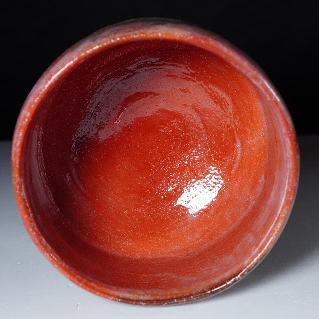 8th Generation Kikkō Jūsanken Red Raku Chawan — Osaka Lineage Tea Bowl