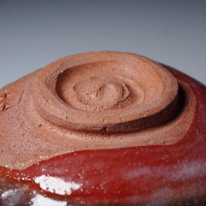 8th Generation Kikkō Jūsanken Red Raku Chawan — Osaka Lineage Tea Bowl