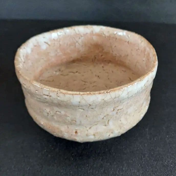 Authentic Hagi-yaki Matcha Bowl by Udagawa Seiya, Pale Beige Glaze