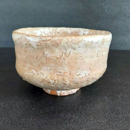 Authentic Hagi-yaki Matcha Bowl by Udagawa Seiya, Pale Beige Glaze