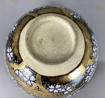 Zeze Ware Night Cherry Blossom Tea Bowl by Kagerou-en - Iro-e Yozakura Chawan
