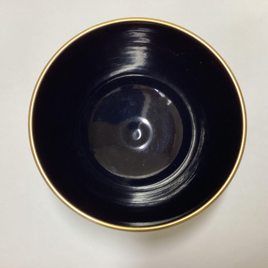 Kato Shoko — Hishi Kikusui Chawan, Indigo & Gold, Tomobako