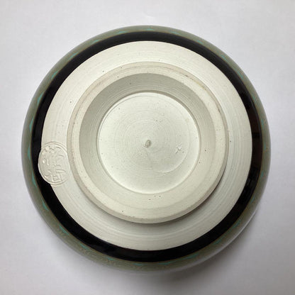Kato Shoko — Hishi Kikusui Chawan, Indigo & Gold, Tomobako
