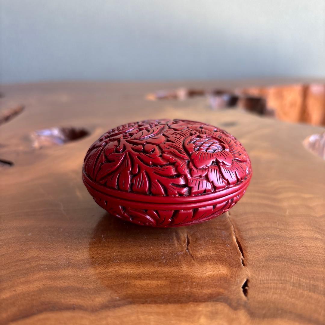 Minohara Koichi | Murakami Tsuishu Kogo | Carved Red Lacquer Peony | Niigata | Tomobako