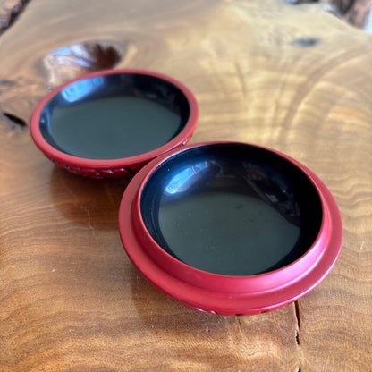 Minohara Koichi | Murakami Tsuishu Kogo | Carved Red Lacquer Peony | Niigata | Tomobako