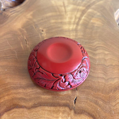 Minohara Koichi | Murakami Tsuishu Kogo | Carved Red Lacquer Peony | Niigata | Tomobako