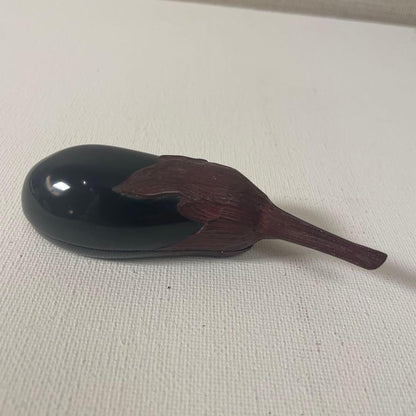 Shida Fukuya Eggplant Kogo — Nasu-Gata Lacquer Incense Container, Naturalistic Form, Tomobako