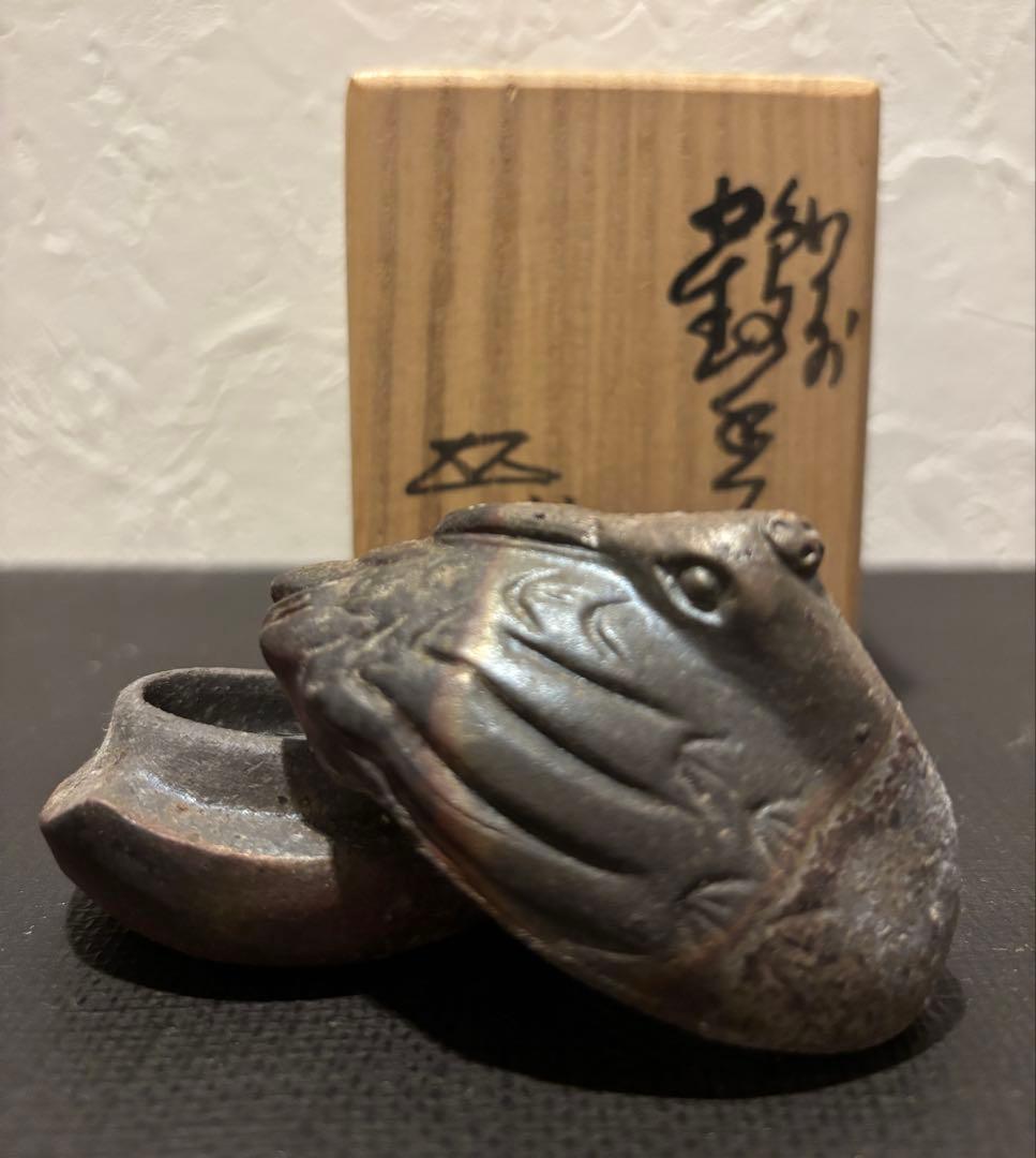 Bizen Ware Crane Kogo by Uragami Zenji – Crane Incense Box – Japan Art