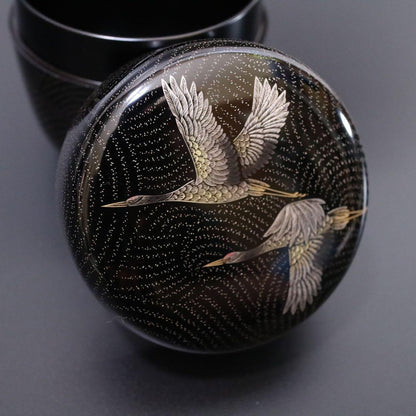 Soukaku Cranes Chinkinko Natsume by Yukina Wajima Lacquerware Craft