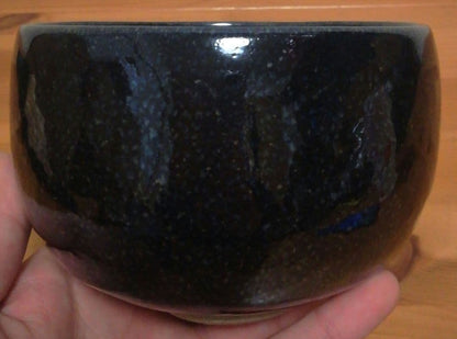 Kikuchi Akira Oil Spot Tenmoku Tea Bowl Yuteki Chawan Gold Silver Glaze