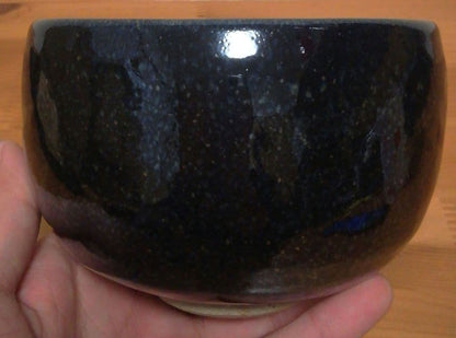 Kikuchi Akira Oil Spot Tenmoku Tea Bowl Yuteki Chawan Gold Silver Glaze
