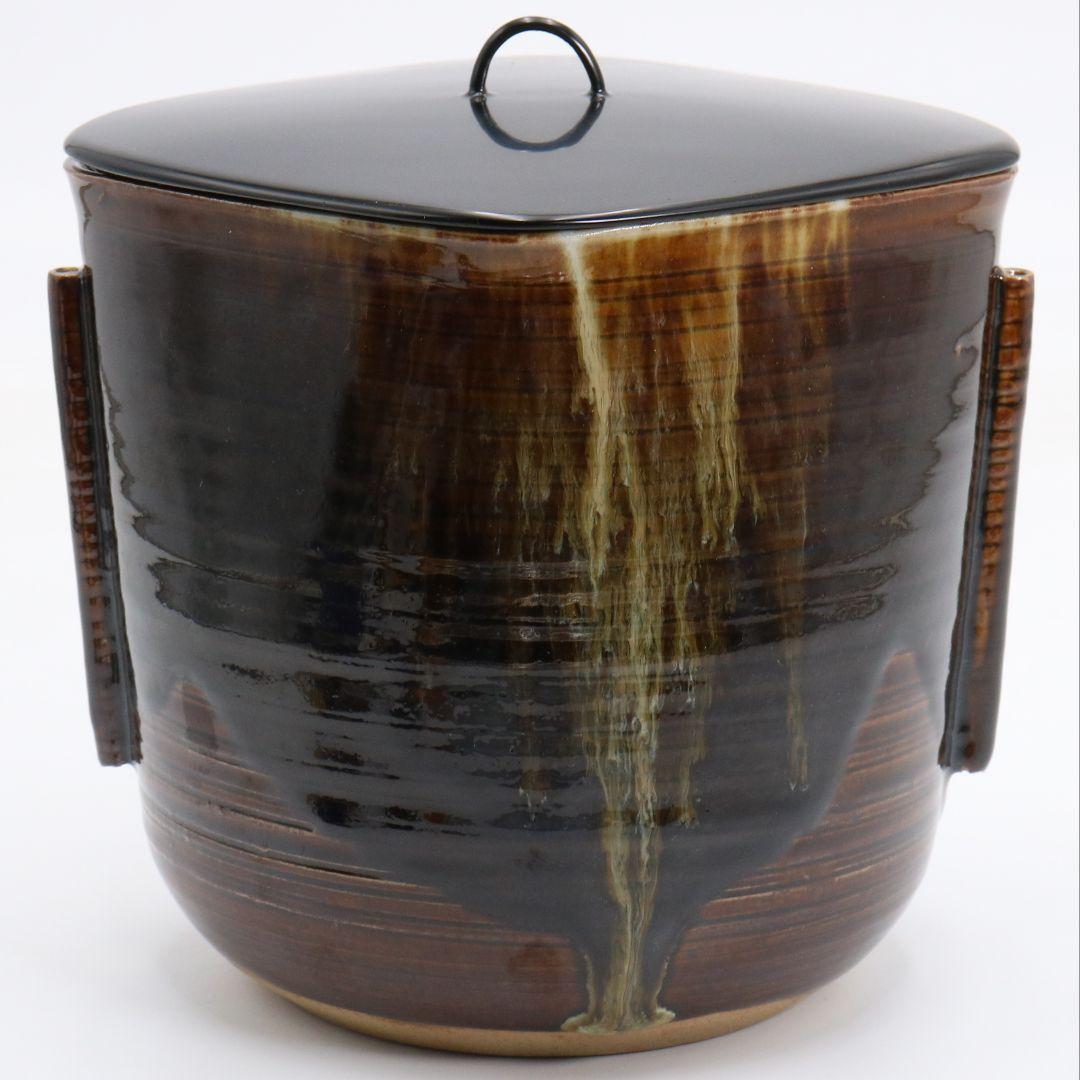 Takatori-yaki Mizusashi Water Jar with Ears by Aoyagi Suiho — Tantansai Attribution