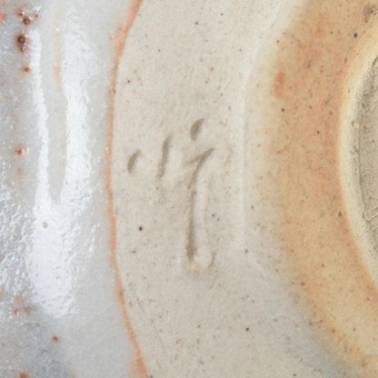 Nezumi Shino Tea Bowl with Incised Geometric Patterns by Kato Mitsuemon