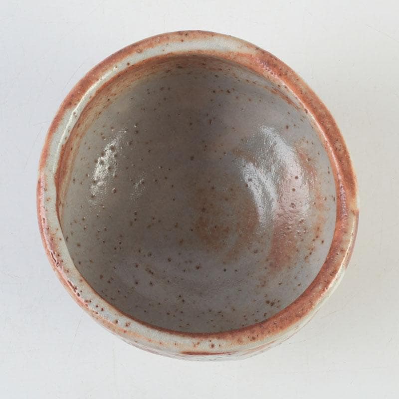 Nezumi Shino Tea Bowl with Incised Geometric Patterns by Kato Mitsuemon
