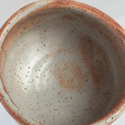 Nezumi Shino Tea Bowl with Incised Geometric Patterns by Kato Mitsuemon