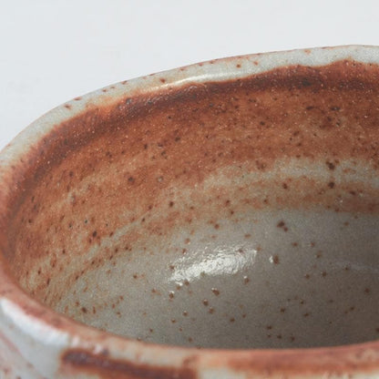 Nezumi Shino Tea Bowl with Incised Geometric Patterns by Kato Mitsuemon