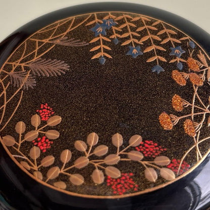 Ō-Natsume Shunshū Maki-e Tea Caddy – Nashiji Gold Band – Okuhara Shōun – Spring Autumn – Japan
