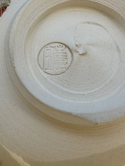 Ninsei-Style Standing Hina Dolls Chawan Tea Bowl by Tanaka Juho