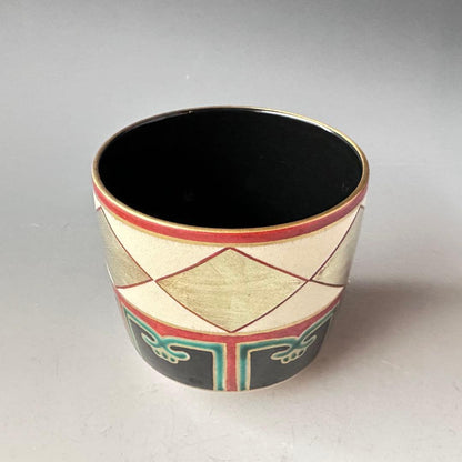 Ninsei-Style Silver Diamond Tsutsuchawan by Tezuka Toho, Kyoto