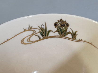 Yatsuhashi Iris Iro-e Chawan by Sugita Shohei — Seikanji Kiln Kyoto