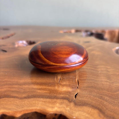 Rosewood Incense Container Chrysanthemum Inlay Kogo Tomobako
